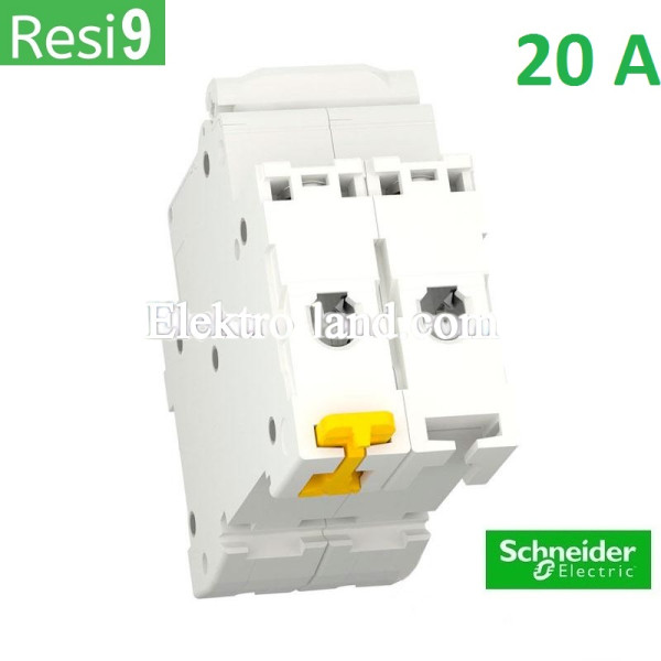 Автоматический выключатель 2Р 20А, C, 6кА, Schneider Electric RESI9 (R9F12220)